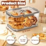 Bread Box for Kitchen Countertop | Airtight Bread Storage Container with New Upgrade Time Recording Lid – Bread Keeper for Homemade Bread, Donuts, Bagels, Toast, and Cookies - Image 3