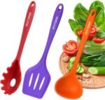 Kitchen Utensil Set - 11 Cooking Utensils - Colorful Silicone Kitchen Utensils - Nonstick Cookware with Spatula Set - Colored Best Kitchen Tools Kitchen Gadgets(Multi) - Image 6