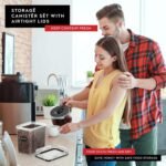 DWËLLZA KITCHEN Airtight Food Storage Container Set - 8 Pieces 1.4L - Plastic BPA Free Kitchen Pantry Storage Containers - Dishwasher Safe - Include 8 Labels - Keeps Food Fresh & Dry - Image 5