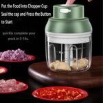 Electric Mini Food Chopper,250ML Portable Garlic Chopper with USB Charging Function, Mini Food Slicer for Onion Vegetables Chili Ginger Meat Nuts Fruits Salad (Green) - Image 5