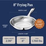 LEGEND COOKWARE 5-Ply Stainless Steel 8-Inch Frying Pan - Induction Compatible, Oven Safe 800°F - Non-Toxic, No Coatings - Even Heating, Won't Warp - Built to Last Generations - Image 4