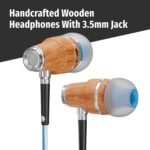 Symphonized NRG 3.0 Wired Earbuds with Microphone, Wooden Phone & Laptop Headphones, 90% Noise Cancelling Corded Earphones with 3.5mm Jack (Blue) - Image 3
