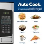 GE Compact Countertop Microwave Oven, 1.1 Cubic Ft., 950w Capacity, 6 Auto Cook Settings, Child-Lock Technology, Dorm Room, Apartment, Stainless Steel - Image 6