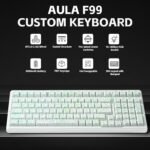 LEOBOG Aula Keyboard, F99 Wireless Mechanical Gaming Keyboards, Hot Swappable Custom Creamy RGB Backlit Computer Keyboard,BT5.0/2.4GHz/USB-C,Topographic Side-Printed Keycaps, Switch - Image 3