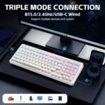LEOBOG Aula Keyboard, F99 Wireless Mechanical Gaming Keyboards, Hot Swappable Custom Creamy RGB Backlit Computer Keyboard,BT5.0/2.4GHz/USB-C,Topographic Side-Printed Keycaps, Switch - Image 4