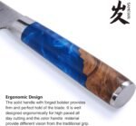 SAMCOOK Damascus Chef Knife - 8 Inch Professional Sharp Gyuto Knife - Japanese VG-10 High Carbon Stainless Steel Kitchen Cooking knife - Ergonomic Blue Resin Wood Handle with Gift Box - Image 5
