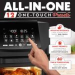 Gourmia Air Fryer - 14 Qt All-in-One Oven with Rotisserie, Digital Display with 12 Presets, Roast, Bake, Broil, Dehydrate, Dishwasher Safe Accessories, Black - Image 3