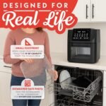 Gourmia Air Fryer - 14 Qt All-in-One Oven with Rotisserie, Digital Display with 12 Presets, Roast, Bake, Broil, Dehydrate, Dishwasher Safe Accessories, Black - Image 4