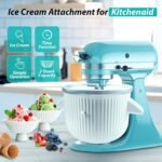 Ice Cream Maker Attachment for KitchenAid Stand Mixer, Ice Cream Bowl Compatible with 4.5Qt and Larger Stand Mixers, Ice Cream & Sorbet Gelato Maker Attachment, 2 Quart, White - Image 3