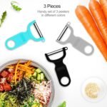 Original Vegetable Peeler, Potato Peelers for kitchen Carbon Steel Blade 3-Pack Grey/Blue/Black - Image 3