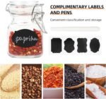 12 Pack Glass Jars with Airtight Lids, 3.4 oz Small Spice Jars, 12 Pack Empty Mini Glass Bottles with Silicone Gasket, Herb Containers with Chalkboard Labels and Marker for Kitchen - Image 7