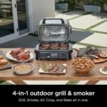 Ninja | Grill & Smoker | Outdoor Woodfire Pro XL | 4 in 1 Grill, BBQ Smoker, Air Fryer & Bake | Portable | Includes Built in Thermometer & 2 Woodfire Pellet Packs | Dark Grey | OG850 - Image 4