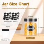 16oz Clear Plastic Jars With Lids,Plastic Jars With Lids,Airtight Container Ideal For Dry Food, Peanut Butter, Honey Jam,Cream, Bathroom and Storage(set of16) - Image 3