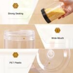 16oz Clear Plastic Jars With Lids,Plastic Jars With Lids,Airtight Container Ideal For Dry Food, Peanut Butter, Honey Jam,Cream, Bathroom and Storage(set of16) - Image 4