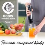 PowerLix Powerful Handheld Milk Frother With Stand Battery Operated Foam Maker Frother Wand For Coffee (A Black) (Hand Blender Set) - Image 3