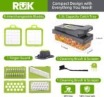 RüK 10-in-1 Vegetable Chopper – 6 Blade Veggie Chopper with Container, Food Dicer, Onion Cutter, Cheese Grater, Mandoline Slicer, Kitchen Gadgets & Home Essentials (Gray) - Image 3