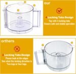 DLC-005AGTXT1 Replacement 14-Cup Food Processor Work Bowl with Gray Handle Compatible With Cuisinart DFP-14, for Cover DFP-14NWBCT1 NOTE: 4 Tabs on Top Rim of Workbowl - Image 5