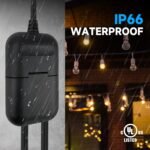 EP Outdoor Smart Plug, Waterproof IP66 WiFi Plug with 2 Individually Sockets, Compatible with Alexa & Google Assistant, Smart Outdoor Outlet for String Lights, UL Certified, Black - Image 3
