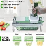 Stainless Steel Vegetable Chopper with 10 Blades - Mandoline Slicer-Pro Food Chopper with Container - Veggie Salad Onion Chopper - Potato Dicer - Tomato Cutter - Cheese Grater - Image 4