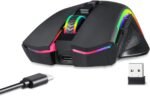 Redragon M602 Griffin RGB Gaming Mouse, RGB Spectrum Backlit Ergonomic Mouse with 7 Programmable Backlight Modes up to 8000 DPI for Windows PC Gamers (Black, Wireless) - Image 3