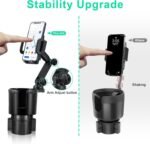 This Hill Car Cup Holder Expander Adjustable Base with Phone Mount 360° Rotation Cup Holder Cell Phone Holder for Car Compatible with iPhone All Smartphones - Image 7