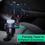 This Hill Car Cup Holder Expander Adjustable Base with Phone Mount 360° Rotation Cup Holder Cell Phone Holder for Car Compatible with iPhone All Smartphones - Image 8