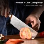 Sunnecko 7” Nakiri Knife High Carbon Steel – Extreme Sharpness Vegetable & Cleaver Knife for Clean Cuts – Multipurpose Asian Chef Kitchen knives with Sheath & Gift Box,Cooking Gifts - Image 3