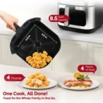 Air Fryer, 8.5QT Family Size Digital Air Fryers, BPA-Free, Smart Touchscreen with 8-Preset, Air Frying, Reheat Leftovers, Party Food, Fast Cooking, Dishwasher-Safe, Stainless Steel - Image 5