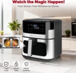 Air Fryer, 8.5QT Family Size Digital Air Fryers, BPA-Free, Smart Touchscreen with 8-Preset, Air Frying, Reheat Leftovers, Party Food, Fast Cooking, Dishwasher-Safe, Stainless Steel - Image 6