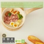 Pots and Pans Set Non Stick, Healthy Ceramic Cookware Set, 3pcs Kitchen Pots Frying Pan Saucepan, PFAS-Free, Pink - Image 3