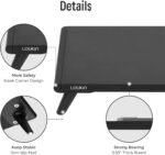 loukin Monitor Stand Riser for Desk, 22.4" x 8.3" Larger Computer Stand for Laptop, PC, Printer, Sturdy Desktop Computer Shelf with Non-Skid Rubber, Home Office (Black) - Image 4