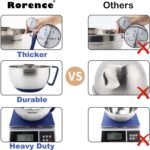 Rorence Mixing Bowls Set: Stainless Steel Non-Slip Bowls with Pour Spout, Handle and Lid - Set of 3 - Blue - Image 4