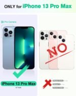 TUCCH Wallet Case for iPhone 13 Pro Max, RFID Blocking, 4 Card Slots, Stand Shockproof TPU Interior Shell, PU Leather Magnetic Flip Cover, Black - Image 3