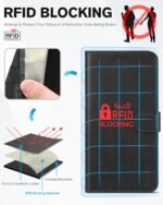 TUCCH Wallet Case for iPhone 13 Pro Max, RFID Blocking, 4 Card Slots, Stand Shockproof TPU Interior Shell, PU Leather Magnetic Flip Cover, Black - Image 4