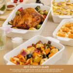 Casserole Dishes for Oven, Baking Dishes, Ceramic Bakeware Sets of 4, Rectangular Baking Pan Set with Handles for Baking, Casserole, Kitchen, Wedding Gift,White - Image 5