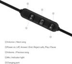 POCREATION Bluetooth Neckband Headphones, Magnet Bluetooth Sports Earphone Headset Headphone Sport Noise Cancelling Headphone for Gym Workout Running (Black) - Image 5