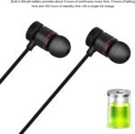POCREATION Bluetooth Neckband Headphones, Magnet Bluetooth Sports Earphone Headset Headphone Sport Noise Cancelling Headphone for Gym Workout Running (Black) - Image 6