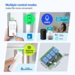 DieseRC 4 Channels WiFi Smart Switch, DC 5V 12V 24V 36V Passive Output Relay Module Ewelink APP WiFi Control Compatible with Alexa/Google Home, Inching/Self-Locking Switch - Image 4