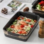 KOOV Bakeware Set, Ceramic Baking Dish, Rectangular Baking Pans Set, Casserole Dish for Cooking, Cake Dinner, Kitchen 9 x 13 Inches, 3-Piece, Stripe Series (Rough Black) - Image 4
