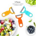 Original Vegetable Peeler, Potato Peelers for kitchen Carbon Steel Blade 3-Pack Orange/Blue/Yellow - Image 3