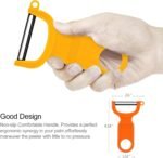 Original Vegetable Peeler, Potato Peelers for kitchen Carbon Steel Blade 3-Pack Orange/Blue/Yellow - Image 5