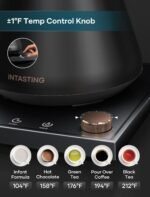 Electric Kettles, Gooseneck Electric Kettle, ±1℉ Temperature Control, Stainless Steel Inner, Quick Heating, for Pour Over Coffee, Brew Tea, Boil Hot Water, 0.9L Black - Image 4