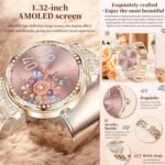Smart Watch (Answer/Make Calls) for Women,1.32" AMOLED Smartwatch for Android and for iPhone, 3ATM Fitness Tracker with Heart Rate/Sleep/SpO2 Monitor, 100+ Sport Modes Fitness Watch (Gold) - Image 4