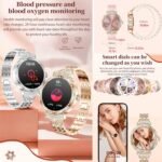 Smart Watch (Answer/Make Calls) for Women,1.32" AMOLED Smartwatch for Android and for iPhone, 3ATM Fitness Tracker with Heart Rate/Sleep/SpO2 Monitor, 100+ Sport Modes Fitness Watch (Gold) - Image 6
