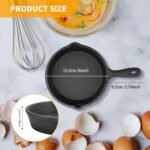 4 Pack Cast Iron Skillet 6 Inch, Nonstick Small Cast Iron Skillet, Black Small Frying Pan for Indoor and Outdoor Restaurant Kitchen - Image 3