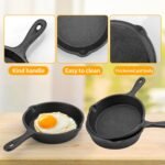4 Pack Cast Iron Skillet 6 Inch, Nonstick Small Cast Iron Skillet, Black Small Frying Pan for Indoor and Outdoor Restaurant Kitchen - Image 4
