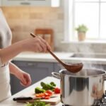 Wooden Ladle for Soup, Set of 2 Wooden Spoons for for Deep Pot, Non-Stick Wooden Spoons for Cooking & Serving, Natural Wood Sauces Porridge Soup Flatware with Long Straight Handle - Image 4