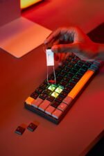Cherry MX-LP 2.1 Compact Wireless Gaming Keyboard. RGB MX Silver Speed Switches. RGB Lighting Low-Profile MX Precision switches. 65% Size. 68 Keys. (Red White & Blue) - Image 5