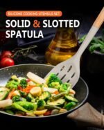 Pack of 2 Silicone Spatula, Non Stick Cooking Utensil Set Wooden Handle Kitchen Turner for Baking Mixing Grilling Serving Food Heat Resistant Non Scratch Hooks Included (Khaki) - Image 5