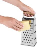 Twine Acacia Wood Handled Cheese Grater, Stainless Steel Grater, Citrus Zester, Reinforced Base, Vintage Kitchenware - Image 5